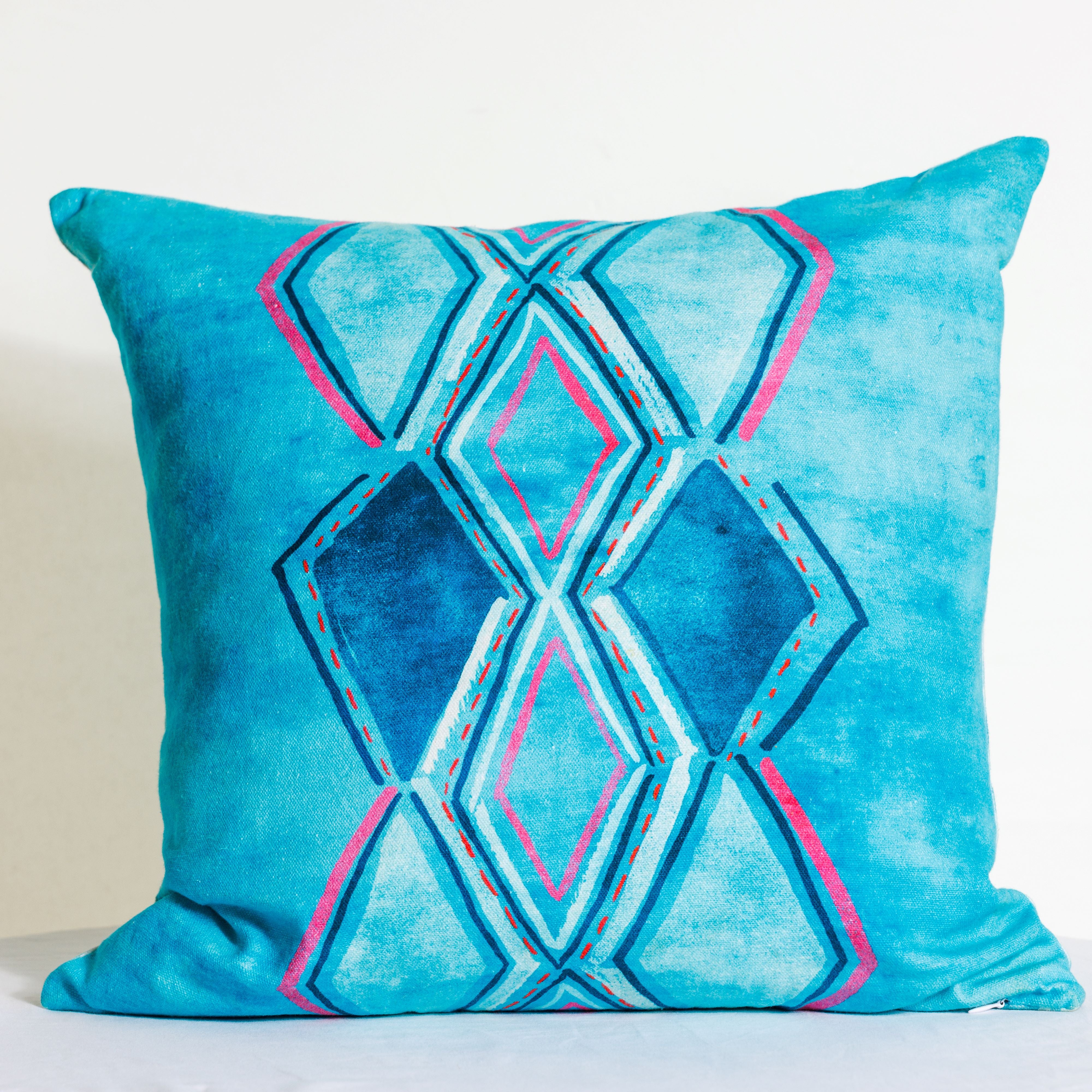 Reversible Boho & Southwestern Throw Pillow Cover in Sea