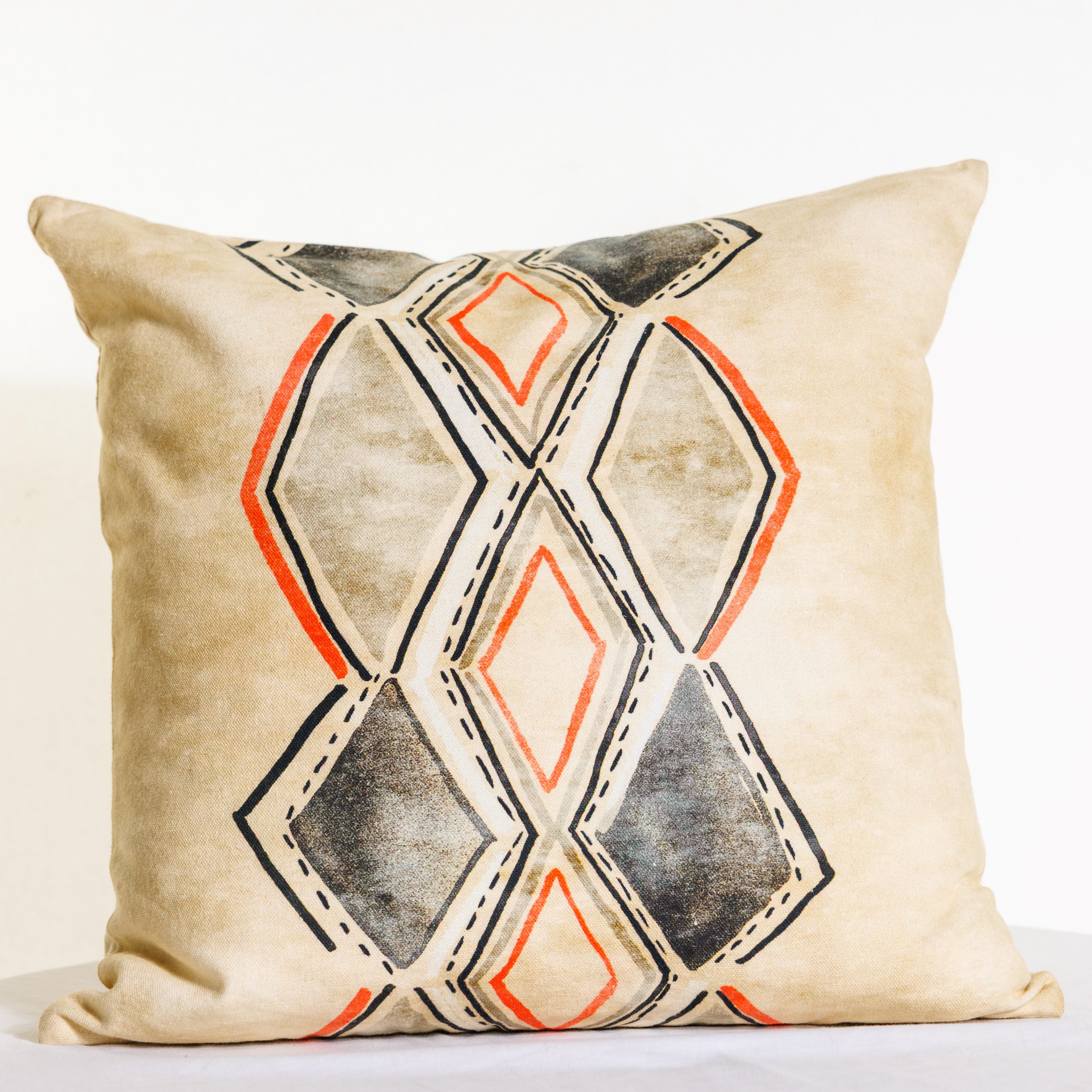 Reversible Boho & Southwestern Throw Pillow Cover in Desert