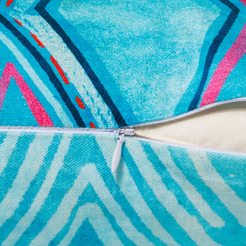 Reversible Boho & Southwestern Throw Pillow Cover in Sea