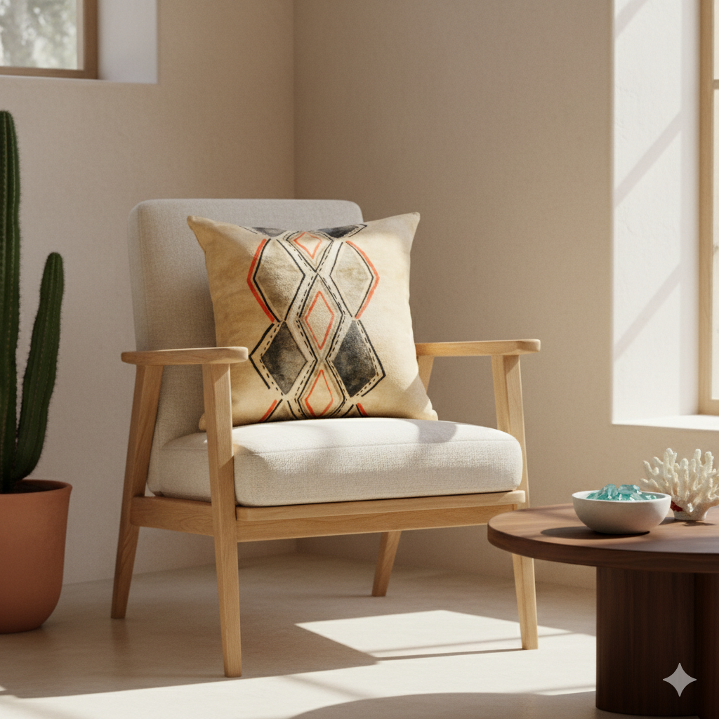 Reversible Boho & Southwestern Throw Pillow Cover in Desert