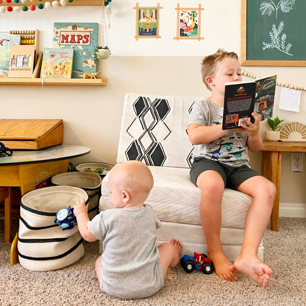 Luna Lounger Play Couch in Onyx | Sustainable & Stylish Play Furniture for Kids